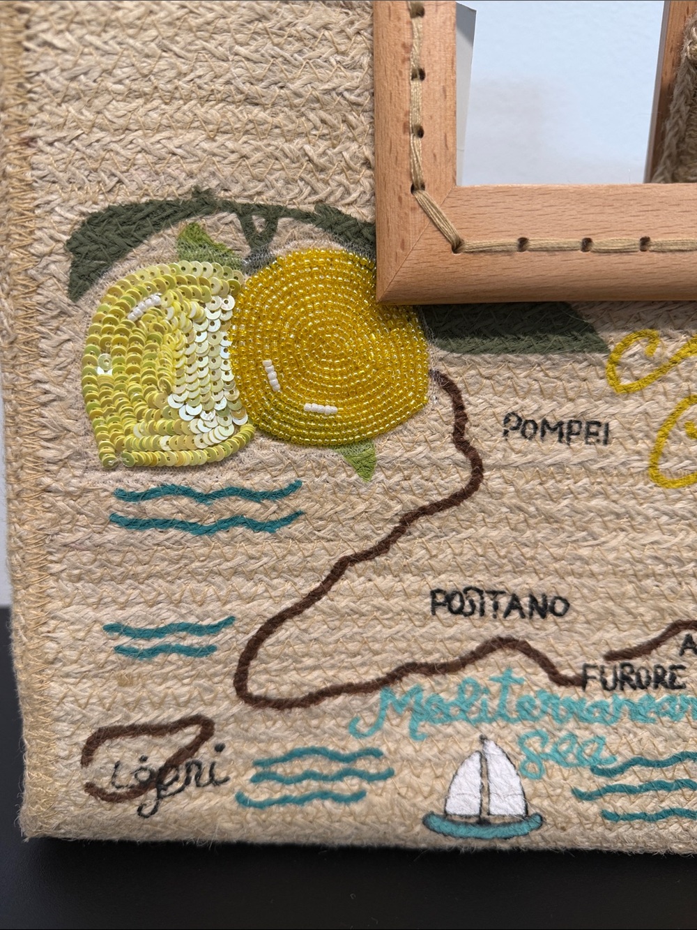 Antik Kraft | Italy Lemon Coastal Summer Beaded Jute Tote 🍋 - Picture 5 of 12